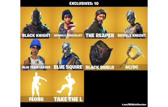 UNIQUE - Black Knight, Sparkle Specialist [48 Skins, 39 Axes, 33 Emotes, 36 Gliders and MORE!]