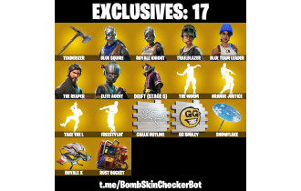 UNIQUE - The Reaper, Blue Squire [27 Skins, 550 Vbucks, 21 Axes, 30 Emotes, 28 Gliders and MORE!]