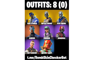 UNIQUE - Royale Knight, Blue Squire [8 Skins, 3 Axes, 19 Emotes, 10 Gliders and MORE!]