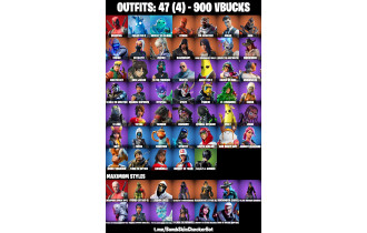 UNIQUE - Tilted Teknique, Peely [47 Skins, 900 Vbucks, 54 Axes, 60 Emotes, 51 Gliders and MORE!]