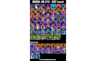 UNIQUE - Shadow Skully, Perfect Shadow [48 Skins, 34 Axes, 59 Emotes, 537 Level, 34 Gliders and MORE!]