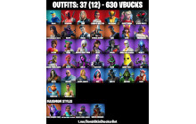 UNIQUE - Harley Quinn, Jules [37 Skins, 630 Vbucks, 23 Axes, 24 Emotes, 25 Gliders and MORE!]