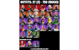 UNIQUE - Ocean, Deadpool [27 Skins, 750 Vbucks, 39 Axes, 22 Emotes, 37 Gliders and MORE!]