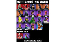 UNIQUE - Tilted Teknique, Jules  [19 Skins, 400 Vbucks, 20 Axes, 24 Emotes, 29 Gliders and MORE!]