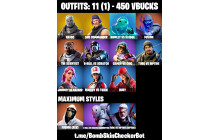 UNIQUE - Havoc , Sub Commander  [11 Skins, 450 Vbucks, 11 Axes, 20 Emotes, 21 Gliders and MORE!]