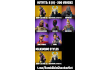 UNIQUE - Ragnarok , Redline  [8 Skins, 200 Vbucks, 6 Axes, 9 Emotes, 18 Gliders and MORE!]