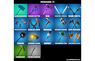 UNIQUE - Fusion, The Ace [16 Skins, 17 Axes, 26 Emotes, 23 Gliders and MORE!]