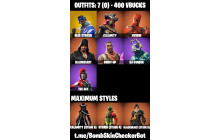 UNIQUE - Blue Striker, Calamity [7 Skins, 400 Vbucks, 7 Axes, 6 Emotes, 7 Gliders and MORE!]