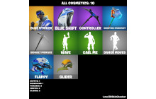 UNIQUE - Blue Striker, Controller [1 Skin,  3 Axes, 3 Emotes, 2 Gliders and MORE!]