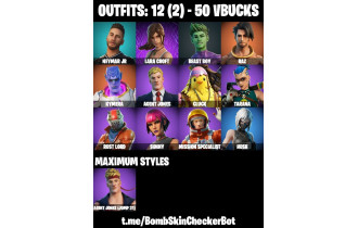 UNIQUE - Lara Croft , Take The L  [12 Skins, 50 Vbucks, 7 Axes, 17 Emotes, 17 Gliders and MORE!]