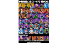 UNIQUE - OG STW , Blue Striker  [36 Skins, 670 Vbucks, 57 Axes, 63 Emotes, 56 Gliders and MORE!]