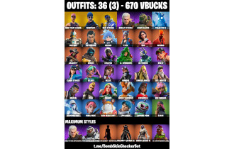 UNIQUE - OG STW , Blue Striker  [36 Skins, 670 Vbucks, 57 Axes, 63 Emotes, 56 Gliders and MORE!]