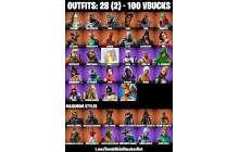 UNIQUE -  Calamity ,  Luxe  [28 Skins, 100 Vbucks, 27 Axes, 56 Emotes, 36 Gliders and MORE!]