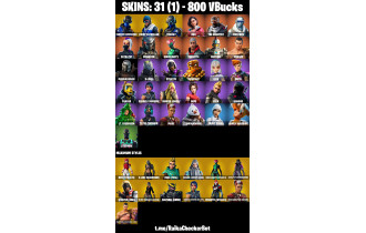 UNIQUE - Carbon Commando ,  Point Patroller  [31 Skins, 800 Vbucks, 35 Axes, 32 Emotes, 36 Gliders and MORE!]