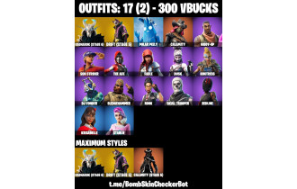 UNIQUE -  Ragnarok (Stage 6) ,  Skull Trooper  [17 Skins, 300 Vbucks, 23 Axes, 43 Emotes, 34 Gliders and MORE!]