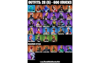 UNIQUE - Aura, Tilted Teknique [28 Skins, 600 Vbucks, 22 Axes, 26 Emotes, 22 Gliders and MORE!]