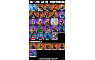 UNIQUE - Luxe, Peely  [24 Skins, 200 Vbucks, 30 Axes, 48 Emotes, 42 Gliders and MORE!]