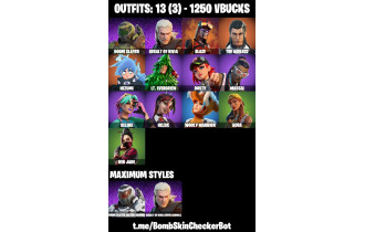 UNIQUE - Aura,  Blaze  [13 Skins, 1250 Vbucks, 25 Axes, 28 Emotes, 32 Gliders and MORE!]