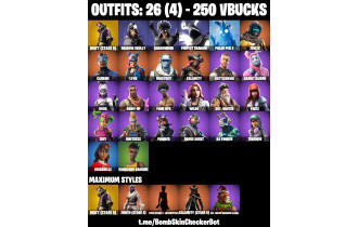 UNIQUE -  Rogue Agent ,  Drift [26 Skins, 250 Vbucks, 25 Axes, 43 Emotes, 33 Gliders and MORE!]