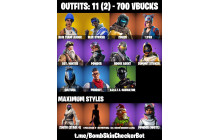 UNIQUE -  Rogue Agent ,  Blue Team Leader  [11 Skins, 700 Vbucks, 13 Axes, 17 Emotes, 20 Gliders and MORE!]