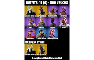 UNIQUE - Ragnarok (Stage 6),  Drift  [11 Skins, 800 Vbucks, 7 Axes, 20 Emotes, 13 Gliders and MORE!]