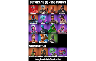 UNIQUE -  Spider Man ,  Cobalt  [15 Skins, 950 Vbucks, 17 Axes, 20 Emotes, 24 Gliders and MORE!]