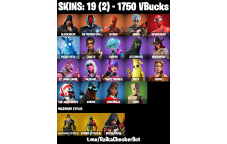 UNIQUE -  Blackheart , The Foundation [19 Skins, 1750 Vbucks, 19 Axes, 15 Emotes, 16 Gliders and MORE!]