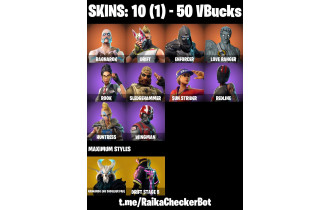 UNIQUE - Ragnarok,  Drift [10 Skins, 50 Vbucks, 5 Axes, 8 Emotes, 9 Gliders and MORE!]