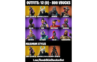 UNIQUE - Ragnarok,  Drift  [12 Skins, 800 Vbucks, 10 Axes, 12 Emotes,  11 Gliders and MORE!]