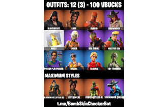 UNIQUE - Luxe,  Peely  [12 Skins, 100 Vbucks, 8 Axes, 24 Emotes, 16 Gliders and MORE!]