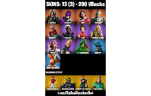 UNIQUE - Shogun, Tempest  [13 Skins, 200 Vbucks, 15 Axes, 25 Emotes, 19 Gliders and MORE!]