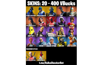 UNIQUE -  Carbon Commando,  Point Patroller  [20 Skins, 400 Vbucks, 21 Axes, 36 Emotes, 35 Gliders and MORE!]