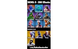 UNIQUE - Fusion,  Rippley vs Sludge [9 Skins, 200 Vbucks, 16 Axes, 27 Emotes, 19 Gliders and MORE!]