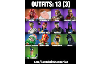 UNIQUE - Valeria, Peter Griffin  [13 Skins, 10 Axes, 6 Emotes 12 Gliders and MORE!]