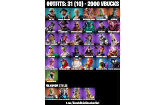 UNIQUE - Arctic Adeline ,  Sled Ready Guff  [31 Skins, 2000 Vbucks, 32 Axes, 17 Emotes, 27 Gliders and MORE!]