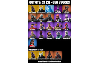 UNIQUE - Ragnarok (Stage 6) ,  Skull Trooper  [21 Skins, 650 Vbucks, 28 Axes, 33 Emotes,  41 Gliders and MORE!]