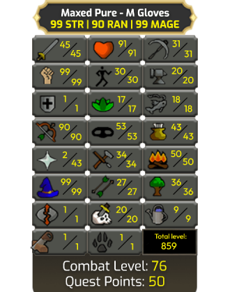 Maxed Pure - M Gloves [Pure - 1 DEF]