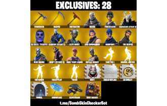 UNIQUE - OG Skull Trooper ,  The Reaper  [64 Skins, 810 Vbucks, 36 Axes, 52 Emotes  and MORE!]