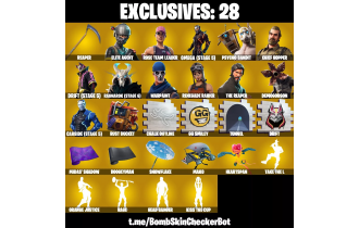 UNIQUE - Renegade Raider,  Psycho Bandit  [169 Skins, 335 Vbucks, 125 Axes, 231 Emotes, 119 Gliders and MORE!]