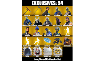 UNIQUE - Royale Knight, Blue Squire [110 Skins, 200 Vbucks, 34 Axes, 49 Emotes, 30 Gliders and MORE!]