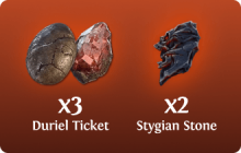 Torment Duriel's Material [3 Duriel's Ticket + 2 Stygian Stone]