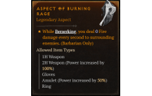 Aspect of Burning Rage [Max Roll]