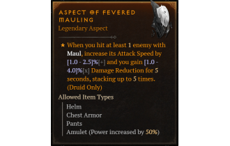 Aspect of Fevered Mauling [Max Roll]