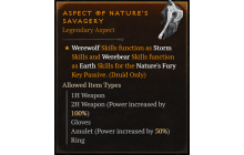 Aspect of Nature's Savagery [Max Roll]