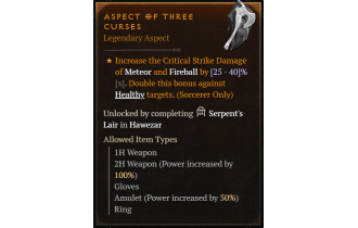 Aspect of Three Curses [Max Roll]