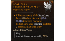 Bear Clan Berserker's Aspect [Max Roll]