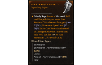 Dire Wolf's Aspect [Max Roll]