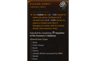 Hulking Aspect [Max Roll]