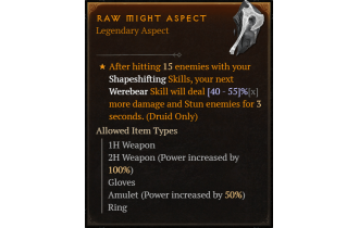 Raw Might Aspect [Max Roll]