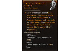 Toxic Alchemist's Aspect [Max Roll]